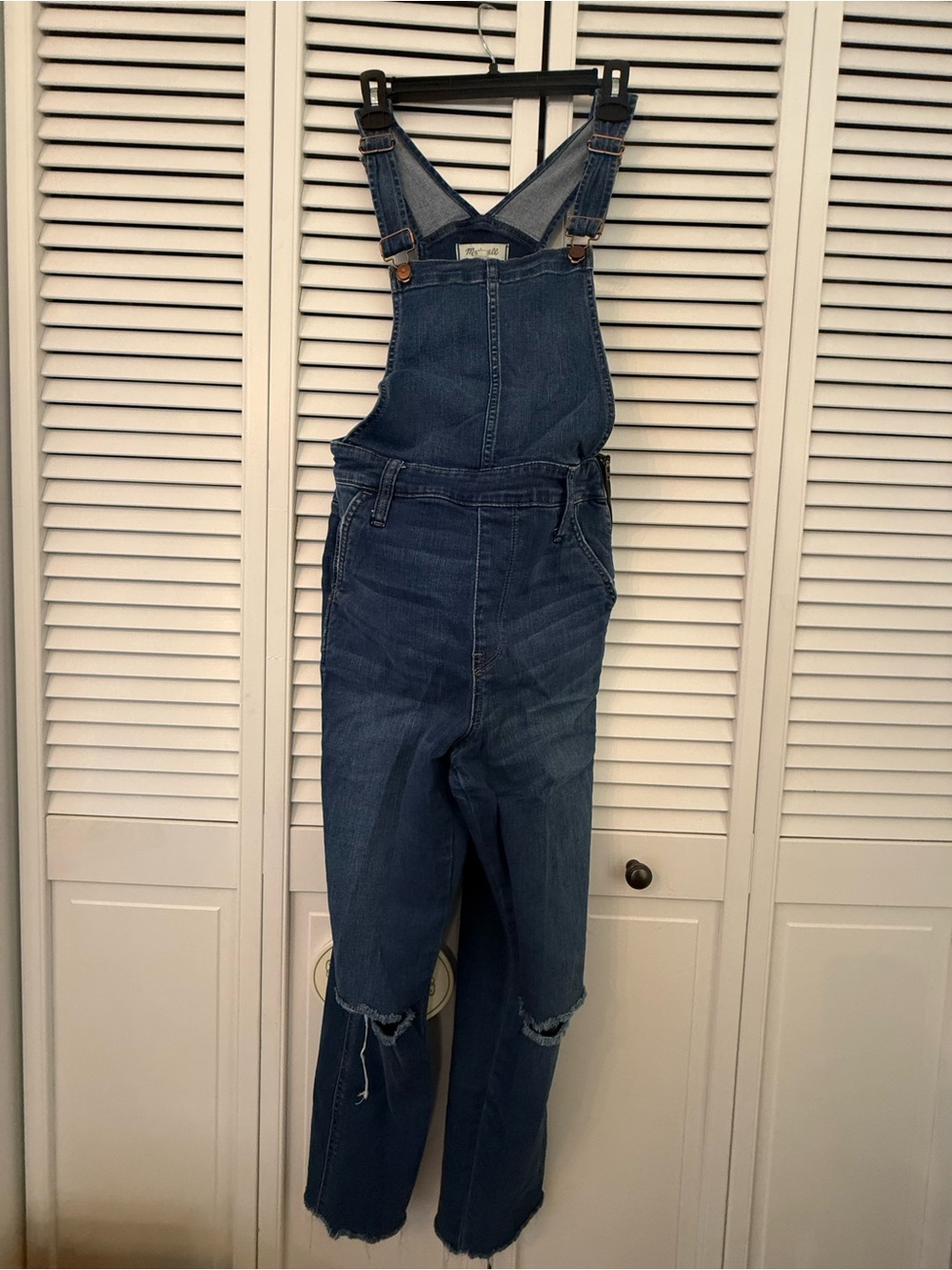 Madewell Roadtripper Overall in Brodie Wash Destroyed Stretch Denim Jean M
